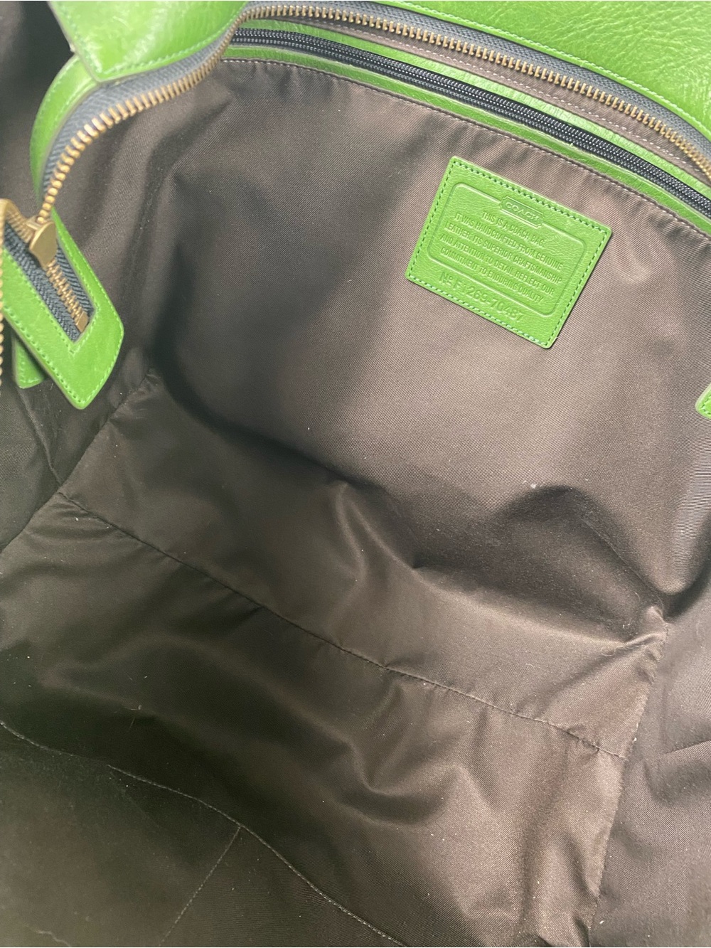 Vintage COACH Bleeker Legacy Weekender Tote Bag Green Leather Luggage 70487 - Picture 7 of 13